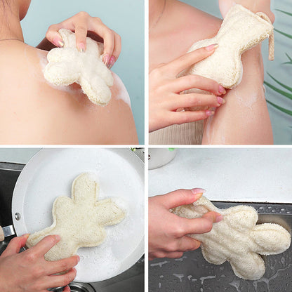 Bear-Shaped Natural Loofah Cleaning Brush: A Multi-Functional Natural Plant Fiber Tool