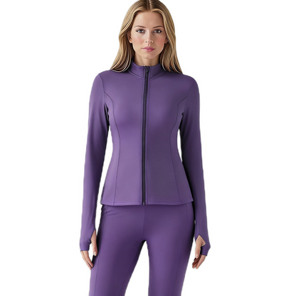 LOVILDS slim Fit Women’s Workout Zip Jacket: Lightweight Pleats + Thumb Holes – Perfect for Active Days!