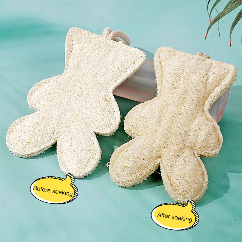 Bear-Shaped Natural Loofah Cleaning Brush: A Multi-Functional Natural Plant Fiber Tool