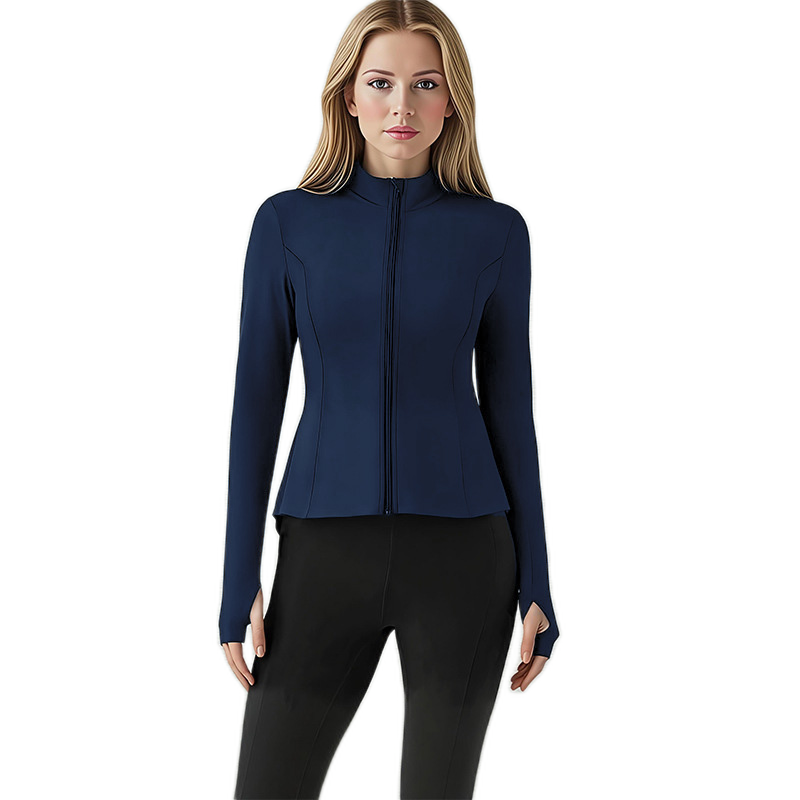 LOVILDS slim Fit Women’s Workout Zip Jacket: Lightweight Pleats + Thumb Holes – Perfect for Active Days!